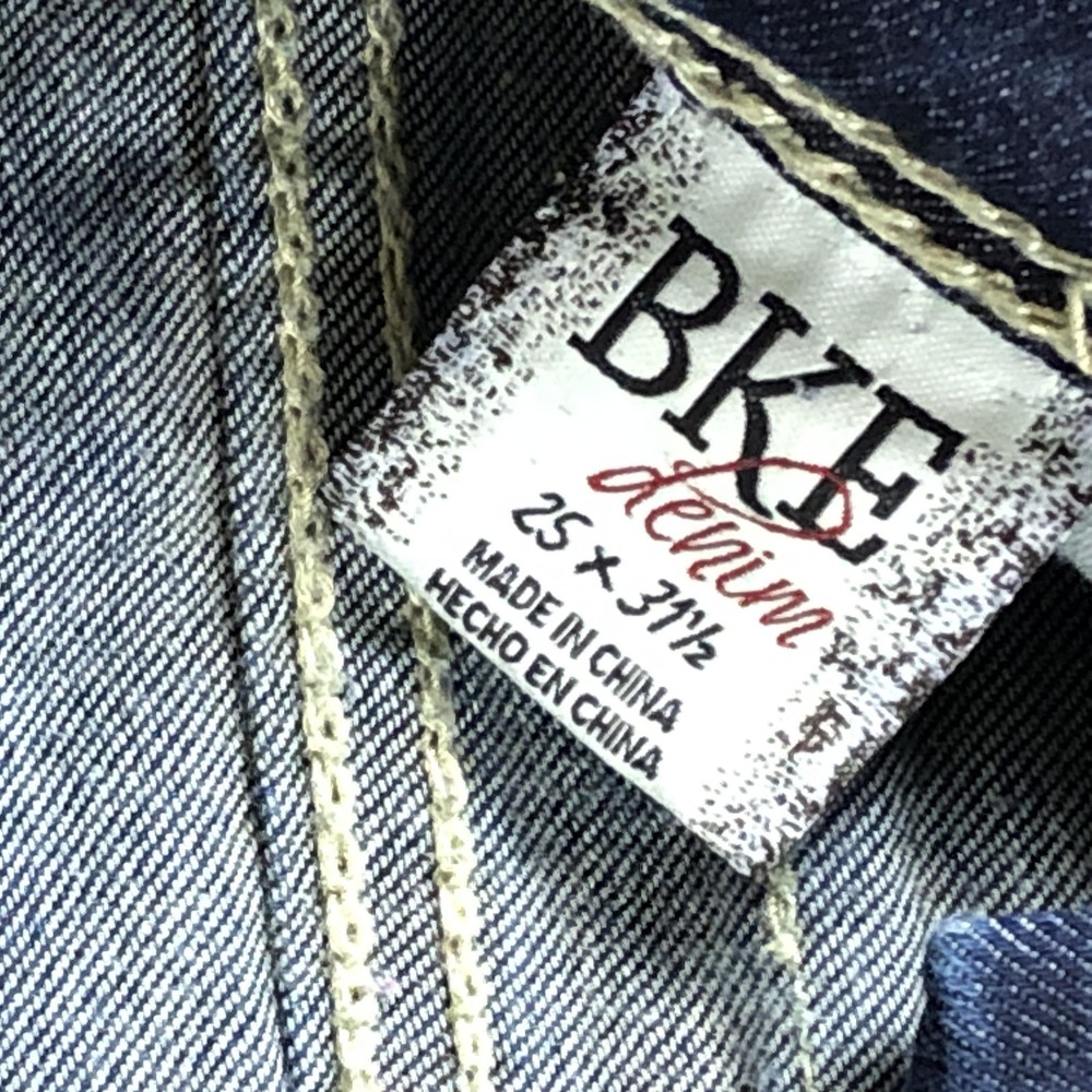 BKE Stella Straight Jeans Womens 25R Blue Med Wash Low Rise Slim Stretch Denim - Picture 8 of 14